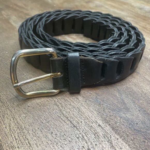 Unbranded Mens Black‎ Genuine Leather Belt Size Large - Picture 1 of 5
